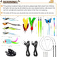 HONGDDY Interactive Bird Simulation Cat Toys，4 in 1 Cat Toys for Indoor Cats, 4 Replacement Birds，Hanging Door Kitten Wand with Suction Cup Removable Feathers Balls Mice Butterfly Streamers