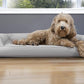 Furhaven Cooling Gel Dog Bed for Large/Medium Dogs w/ Removable Bolsters & Washable Cover, For Dogs Up to 55 lbs - Quilted Sofa - Silver Gray, Large