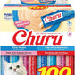 INABA Churu Cat Treats, Lickable, Squeezable Creamy Purée with Vitamin E, 0.5 Ounces per Tube, 100 Tubes Total, Tuna Variety