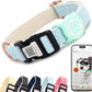 Dog Collar with Waterproof AirTag Holder & Anti-Lost QR Code, Cute Bling Warpping Adjustable Width for Small Medium Large Pet (Light Blue, M)