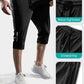 Men's Capri Pants 3/4 Joggers Gym/Workout/Hiking Below Knee Long Shorts Lightweight Quick Dry with Zipper Pockets