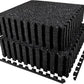 AIRHOP 0.56in Thick 96 Sq Ft Exercise Equipment Mats, 24 Tiles Upgraded Rubber Top with High Density EVA Foam, Large Interlocking Puzzle Gym Flooring for Home Gym, Heavy Weight Workout, 24 x 24in