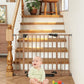 29"-40" Baby Gate for Stairs, Auto Close Stroller Friendly Dog Gate Indoor for Doorways, Pressure Mounted Baby Gate, Easy Walk Through Gate for Children & Pets, Brown