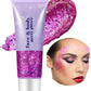 Go Ho Rose Purple Face Body Glitter Gel,Mardi Gras Purple Face Paint Makeup,Holographic Chunky Sequins Glitters for Eye Lip Hair Nails,Festival Rave Accessories,52g