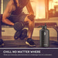 Coolflask Gallon Water Bottle Insulated with Straw&3 Lids, 128 oz Water Jug Large Stainless Steel Metal Vacuum Wide Mouth for Sports, Gym or Office, Non-BPA Keep Cold 48H Hot 24H, Magic Black