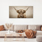 Large Highland Cow Wall Art Farmhouse Country Extra Canvas Living Room Oversize Western Cattle Wall Decor Pictures Framed Prints Animal Painting Artwork for Bedroom Dining 60"x30"