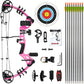 Youth Compound Bow Set 15-45 Lbs for Teens and Beginner, Package with Archery Hunting Equipment, Max Speed 260fps, Adjustable, Right Hand