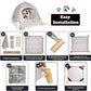 2-in-1 Elevated Cat Tent Cat House, Quick Assembly and Disassembly, Portable Indoor/Outdoor Cute Cat Bed Cave-White Diamond Pattern