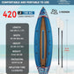 Inflatable Kayak, Portable Ripstop Oxford Cloth Recreational Touring Kayak with Fiberglass Kayak Paddle, Hand Pump and Carrying Bag, 1/2 Person