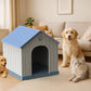 Vixzen 38in Large Outdoor Dog House,Durable Water Resistant Resin Dog House,Doghouse for Small to Large Dogs Indoor or Outside,with Air Vent and Elevated Floor,Blue