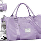 FIORETTO Womens Gym Tote Duffle Bag with Wet Pocket & Shoe Compartment, Sports Duffel Overnight Weekender Hospital Workout Carry on Bag for Girls, Ideal for Travel, Swimming, Dance, Ballet Purple