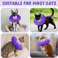 BRKURLEG Cat Recovery Collar Soft Cat Cones Pet Neck Protector Adjustable Kitten Cones to Stop Licking After Surgery Pet Elizabethan Collar for Cats Kittens, Purple, L