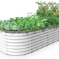 A ANLEOLIFE 6X3X2 ft Galvanized Raised Garden Beds Outdoor, Oval Large Metal Deep Root Planter Box for Planting Vegetables Flowers Herb, Anti-Rust & Easy-Setup, Antique White