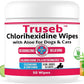Truseb Topical Ketoconazole and Chlorhexidine Wipes for Dogs, Cats and Horses - with Aloe for Cleansing - 50 Count (Ketoconazole & Chlorhexidine Wipes, 50 Count)