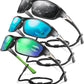 3 Pack Polarized Sports Sunglasses for Men, Mens Sunglasses Wrap Around UV400 Protection for Cycling Fishing Driving