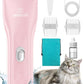 oneisall Pet Clipper for Cat Matted Hair, Pet Shaver for Cats Quiet Pet Clippers Waterproof Cordless Cat Clippers for Matted Hair Long Hair with Storage Bag (Pink)