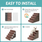 Dog Stairs for Small Dogs, 5 Tier Removable Wider Pet Stairs for Couch and Bed, 23.6" H Non-Slip Dog Steps for Puppies and Old Cats with Support Board, 29.5x19.7x23.6 inch, Brown