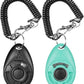 Dog Clicker for Training, 2 Pack Dog Training Clicker, Clicker Dog Training with Wrist Strap, Pet Training Clicker, Perfect for Dog Cat Puppies Behavioral Training (Black and Water Lake Blue)