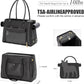 Fashion Pet Carrier Purse for Small Cat and Dog, Luxury Pu Soft-Sided Tote Bag with Large Pockets for Dogs and Puppies (Black, 15.8" L x 7.5" W x 11.8" H)