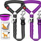 3 Piece Set Dog Seat Belt Retractable Dog Car Seatbelts Adjustable Pet Seat Belt for Vehicle Headrest Restraint Adjustable Heavy Duty & Elastic & Durable Car Harness for Dogs