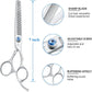 JASON 7" 50 Teeth Thinning Dog Grooming Blending Scissor, Ergonomic Pet Grooming Thinner Blender Shears Cat Trimming Texturizing Kit with Offset Handle and a Jewelled Screw, 30% Thinning Rate