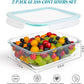 2Pack 9.8 Cups/ 78 Oz Large Glass Food Storage Containers with Lids, Glass Meal Prep Containers with Airtight Lids - BPA Free, Leakproof, Ideal for Food Storing/Serving, Microwave/Oven Safe