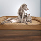 Furhaven Orthopedic Dog Bed for Large Dogs w/ Removable Bolsters & Washable Cover, For Dogs Up to 95 lbs - Quilted Sofa - Toasted Brown, Jumbo/XL