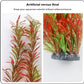 kathson Artificial Aquarium Plant Decorations,23.62 Inches Large Plastic Fish Tank Plants Tall Realistic Aquarium Accessories for Freshwater and Saltwater(Wine and Green,2 Pcs)