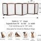 ZJSF Freestanding Dog Fence Indoor, Foldable Dog Gate for Doorways, Stairs or Hallways, Sturdy Wood Extra Wide Pet Gate with Support Feet for The House, Brown, 32 "Height-6 Panels