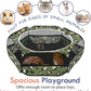 Pawaboo Small Animals Playpen, Waterproof Small Pet Cage Tent with Zippered Cover, Portable Outdoor Yard Fence with 3 Metal Rod for Chick/Kitten/Puppy/Guinea Pig/Rabbits/Hamster, Leopard Print