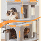 Taoqimiao 83In Heavy Duty Cat Tree, Suitable 20lb+ Large Cats, XXL-Cat Tower for Indoor Cats Large Adult, 2 Luxurious Cat Cando with 8 Scratching Posts,Oversized Metal Hammocks, Light Gray MS032W