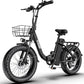 Electric Bike for Adults 20" Fat Tire,750W Motor 52V 13AH Removable Battery Max Range 35 Miles,28MPH,Folding EBike with Shimano 7 Speed and Adjustable Seat for Commute Mountain Snow