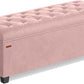 SONGMICS Velvet Storage Ottoman Bench, Foot Rest with Legs, 15.7 x 43 x 15.7 Inches, End of Bed Bench, Storage Chest, Load up to 660 lb, for Living Room, Bedroom, Entryway, Jelly Pink ULSF089R01
