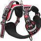 Timos Dog Harness Medium Sized, No Pull with Neck Lockable Snap,No Choke Front Clip Dog Reflective Harness,Adjustable Metal Rings 3 Buckles,Easy Control Handle for Medium Dogs Red M
