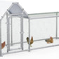 LEMBERI Small Metal Chicken Coop, Walk-in Chicken Run,Galvanized Wire Poultry Chicken Hen Pen Cage, Rabbits Duck Cages with Waterproof and Anti-Ultraviolet Cover for Outside,Backyard and Farm