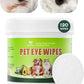Pet Eye Wipes,Nature Eye Cleaning Wipes for Dogs&Cats Gentle Eye Cleaner Pads for Tear Stain Remover Eye Debris,Discharge,Mucus Secretions,Non-Irritation,Plant Based-120Ct