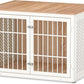 42" Heavy Duty Dog Crate Furniture for Large Dogs, Metal Kennel for High Anxiety Dogs, White Wooden Cage Furniture Indoor, Decorative Dog Kennel End Table, XL