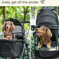 Pet Stroller for Small Dogs and Cats, One-Click Foldable Dog Stroller with Detachable Carrier & 3 Safety Tethers, Holds up to 33 lbs, Storage Basket & Cup Holder, Breathable Mesh, Black