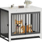 Dog Crate Furniture, Dog Crate End Table for Medium and Large Dogs,Wooden Cage Kennel Furniture Indoor, Modern Dog Crate with Multi-Purpose Removable Tray, Double-Doors Dog Furniture, White