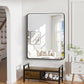 40" x 48"Bathroom Mirror, Matte Black Wall Mirror with Metal Frame, Decorative Rectangular Vanity Mirror for Bedroom Bathroom Living Room Entryway (Horizontal/Vertical)