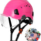 Aolamegs Pink Hard Hats for Women OSHA Approved - ANSI Z89.1 Construction Safety Hard Hat with Clear Visor, Adjustable Vented Cascos De Construccion Work Hardhats, 6 Point Ratcheting Hardhat