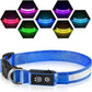 PcEoTllar Light up Dog Collar for Night Walking - LED Dog Collar Light Rechargeable Color Changing, Glow in The Dark Dog Collars Waterproof Glowing Dog Collars for Large Small Medium Dogs