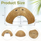 Hamiledyi 7 Pcs Reptile Hideouts Natural Coconut Shells Hut Leopard Gecko Tank Accessories for Hermit Crab Small Snake Tarantulas Lizard Chameleon Small Animal Hide Cave (with Fiber)