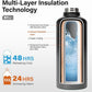 Insulated Water Bottle | Thickened Stainless Steel for Gym and Hiking with Straw, Carrier Bag, Handle Strap | BPA-Free 87 oz