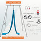 TECSPEC 9.6 FT/115.3 Inch Adjustable Height Aerial Yoga Frame & Hammock, Professional Swing Stand with 18 FT/33FT Aerial Silk, 550lbs Max Capacity