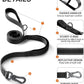 TwoEar 6FT 1IN Strong Black Dog Leash with 2 Padded Handles, Traffic Handle Extra Control, Comfortable Soft Dual Handle, Auto Lock Hook, Reflective Walking Lead for Small Medium and Large Dogs