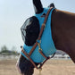 Horse Fly Mask Super Comfort Horse Fly Mask Elasticity Fly Mask with Ears We Only Make Products That Horses Like… (Pacific Blue, M)