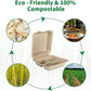 Aricsen 50 Pack 3 Compartment Compostable 8x9 Inch Takeout Lunch Box Containers with Lid To Go Take Out Clamshell for Food, Disposable Eco-Friendly Biodegradable Bagasse, PFAS-Free, Brown