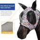 Harrison Howard Super Comfort Stretchy Fly Mask Large Eye Space with UV Protection Soft on Skin with Breathability Geo Feather S