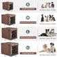 DONORO Dog Crates for Small Size Dogs Indoor Double Door Dog Kennels & Houses for Puppy and Cats, Collapsible Metal Contour Dog Cages (Brown, 24.0" L x 18.0" W x 20.0" H)
